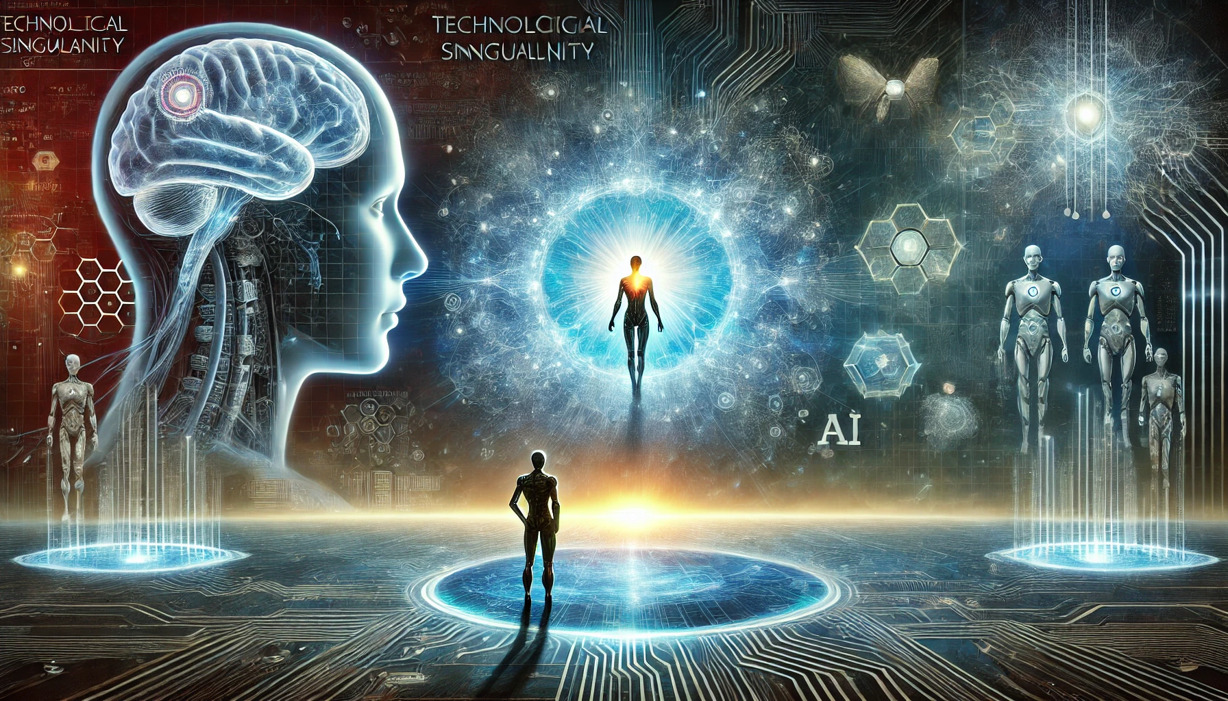 The Technological Singularity refers to a hypothetical moment when AI surpasses human intelligence